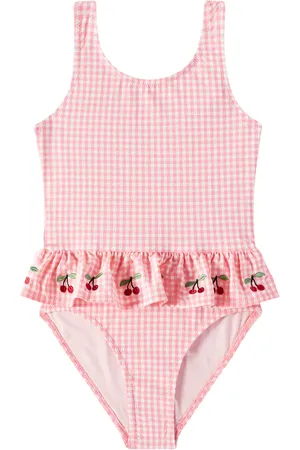 Konges Sløjd Soline embroidered gingham swimsuit