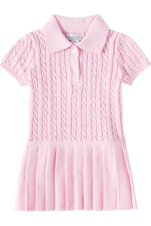 Ralph Lauren Baby pleated cable-knit cotton dress