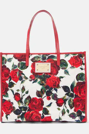 Dolce & Gabbana Large leather-trimmed canvas shopper