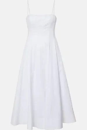 Staud Wylie corset cotton midi dress