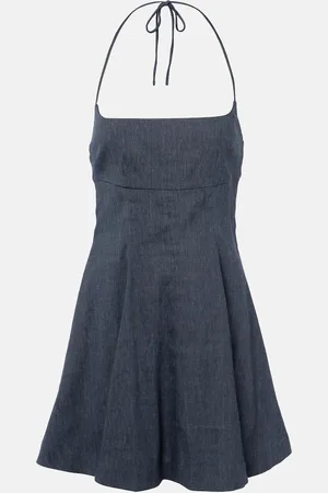 Staud Leone linen-blend denim minidress