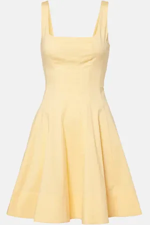 Staud Romy gathered cotton minidress