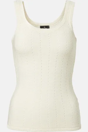 Etro Pointelle cotton-blend tank top