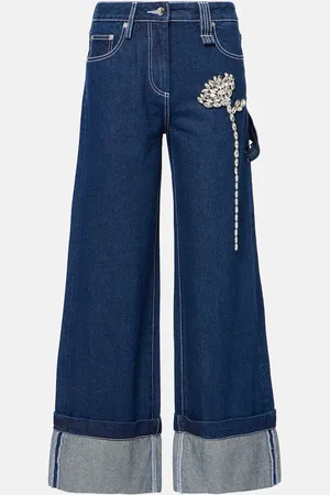 Simone Rocha Crystal-embellished straight jeans