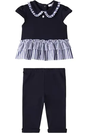 PATACHOU Baby striped cotton dress and leggings set