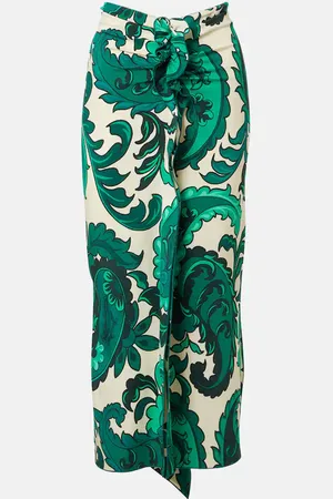 Etro Paisley ruffled midi skirt