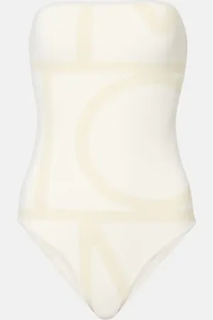 Totême Monogram strapless jersey swimsuit