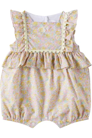 PATACHOU Baby floral cotton playsuit