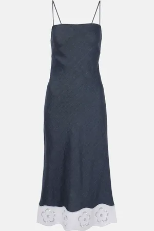 Staud Paolo linen-blend midi dress