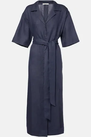 ASCENO Larnaca linen midi dress