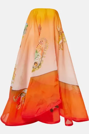ALÉMAIS Neptuna printed asymmetric silk gown