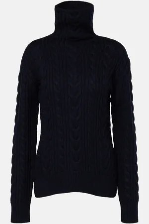 Totême Cable-knit wool and cotton turtleneck sweater