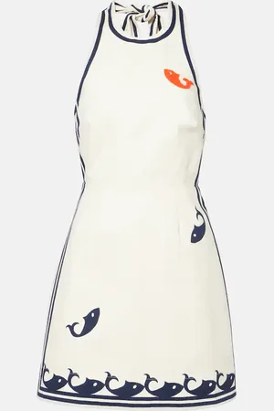 ALÉMAIS Marine printed cotton minidress