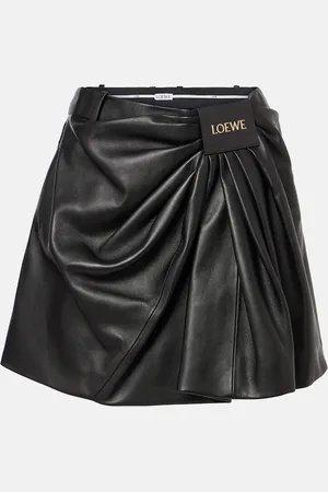 Loewe Draped leather miniskirt