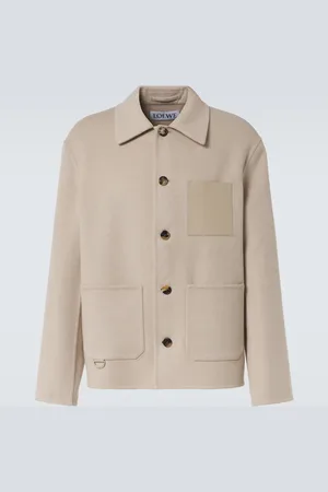 Loewe Leather-trimmed wool and cashmere jacket
