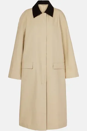 Totême Corduroy-trimmed cotton gabardine coat