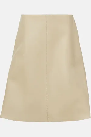 Totême Leather midi skirt