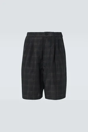 Comme des Garçons Checked linen-blend shorts