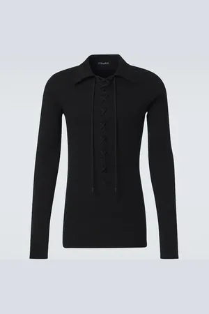 Dolce & Gabbana Jersey knitted polo cotton sweater