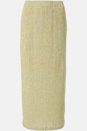 Vince Gingham midi skirt