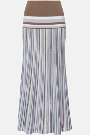 FAITHFULL THE BRAND Citara striped cotton-blend maxi skirt