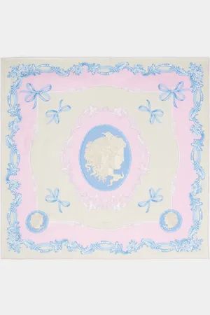 VERSACE Cameo printed silk scarf
