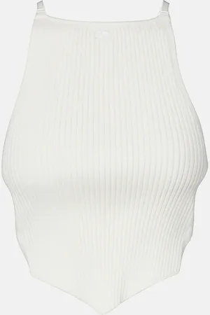Courrèges Ribbed-knit cutout tank top