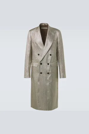 DRIES VAN NOTEN Double-breasted lamÃ© coat