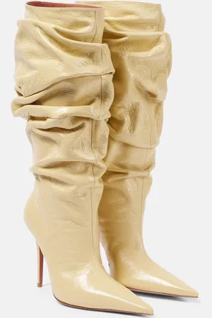 Amina Muaddi Anok 105 leather over-the-knee boots