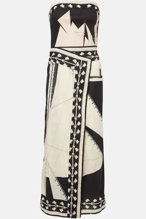 JOHANNA ORTIZ Printed strapless midi dress