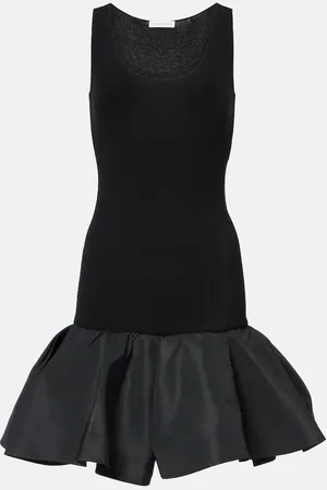 Nina Ricci Peplum cotton-blend midi dress