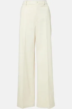 Moncler High-rise cotton wide-leg pants