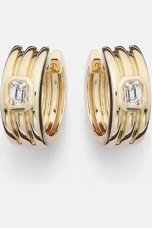 STONE AND STRAND Trio Ridge 14kt earrings with diamonds