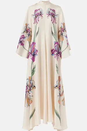 La DoubleJ Magnifico floral silk twill kaftan
