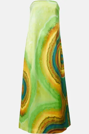 ALÉMAIS Iris printed strapless maxi dress