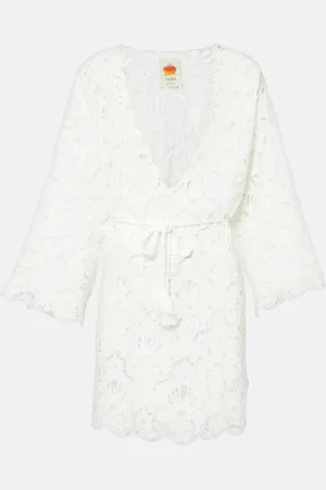 Farm Rio Seashell broderie anglaise cotton beach dress