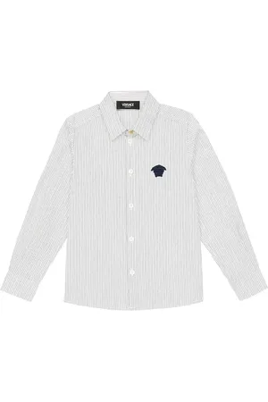 VERSACE Medusa striped cotton shirt