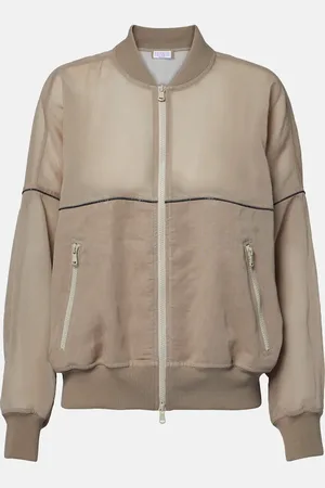 Brunello Cucinelli Cotton organza bomber jacket