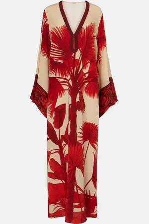 JOHANNA ORTIZ Embellished printed silk crÃªpe maxi dress