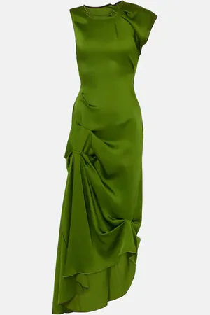 Victoria Beckham Asymmetric satin midi dress