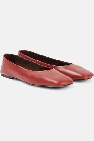 The Row Square leather ballet flats
