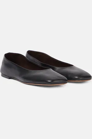 The Row Square leather ballet flats