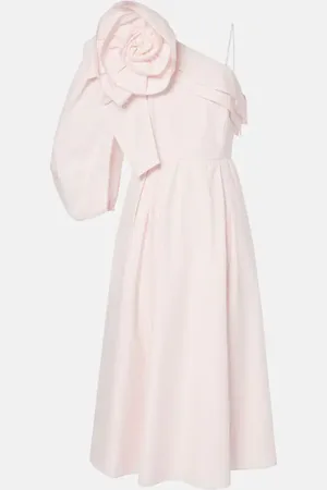 Dorothee Schumacher Floral-appliquÃ© asymmetric poplin midi dress
