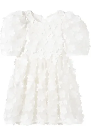 Petite Amalie Floral puff-sleeve organza dress