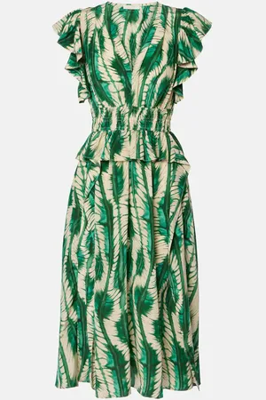 ULLA JOHNSON Brielle silk crÃªpe de chine midi dress