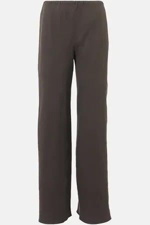 The Row Gala silk and linen wide-leg pants