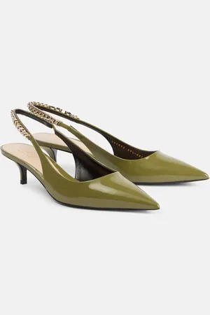 Gucci Signoria patent leather slingback pumps