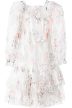 Petite Amalie Floral tiered tulle dress