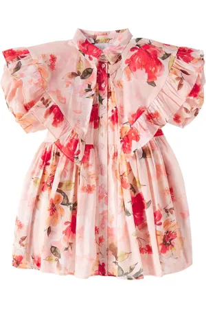 Petite Amalie Floral puff-sleeve cotton dress