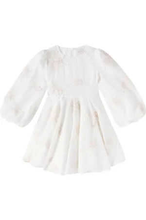 Petite Amalie Floral-appliquÃ© puff-sleeve cotton dress